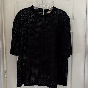 LOFT Black Textured Women's Blouse Size XL